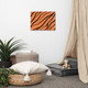 Black and Orange Tiger Striped Wall Art Decor on Canvas