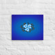 Blue Glass Rocks and Flower Petals on Canvas