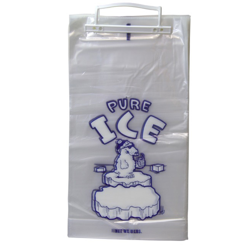 8 Lb 11" x 19" 1.5 Mil Wicketed Ice Bags POLAR BEAR