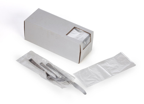 3.75" x 10" 0.65 Mil Silverware Poly Bags with 1.75" Lip