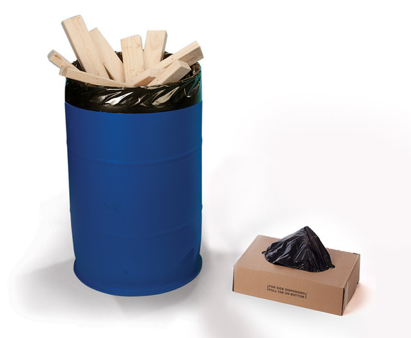 22" x 60" 3 Mil Trash Can Liner Black