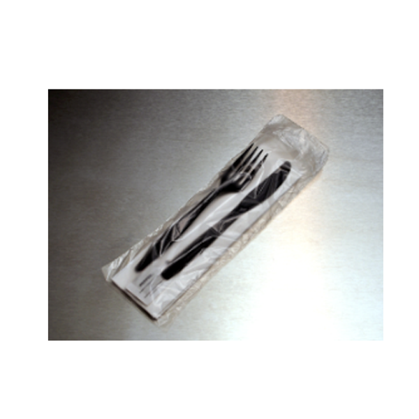 3.5" x 10" 0.5 Mil High-Density Clear Saddle Pack Silverware Bags Plain