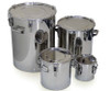 Multi purpose open top drums
• Heavy duty construction
• Crevice free interior
• 316L stainless steel body and lid
• Silicone gasket (food grade, FDA acceptable)
• Lid can be completely removed for full cleaning