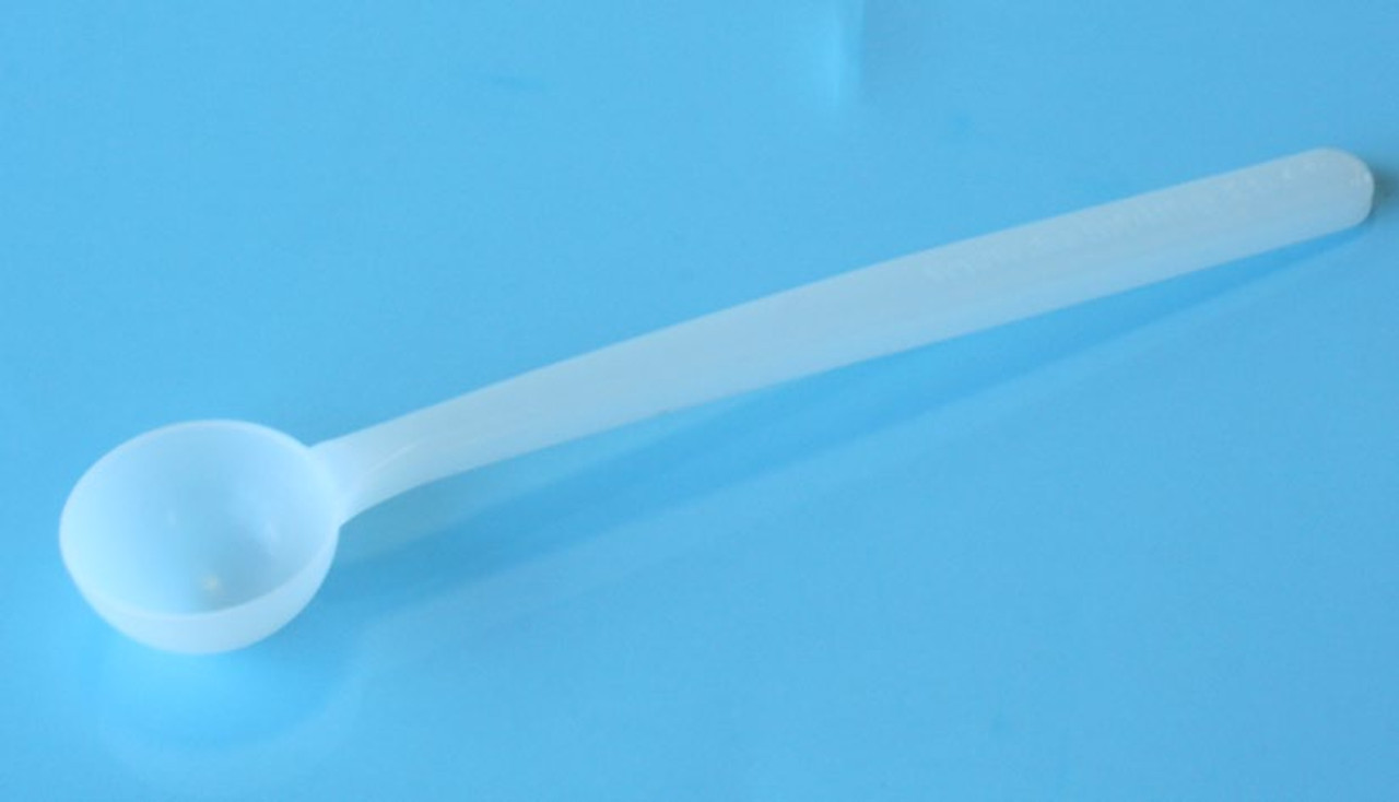 VOLUMETRIC SPOON DISPOSABLE 165 mm x 5 ml STERILE 
BOX 100 INDIVIDUALLY WRAPPED WHITE HDPE

Description
Material of Construction: 5ml High Density Polyethylene (HDPE) - virgin
•Conforms to FDA CFR 177.1520
•Conforms to EU Regs 10/2011
•Conforms to EC Regs 1935/2004

Method of Construction: Single piece, injection moulded
Nominal Bowl Volume: 5ml
Length: 165mm
Bowl Diameter: 29mm
Nominal Weight: 4g
Assembly & Packing Environment: Class 100,000 Medical Cleanroom
Individually Bagged? Yes (heat sealed PE bag)
Method of Sterilization: Gamma Irradiation (25-45kGy)
Number of Samplers per Box: 100
BSE/TSE Free: Yes
Recommended Storage Conditions: Dry and ambient temperature