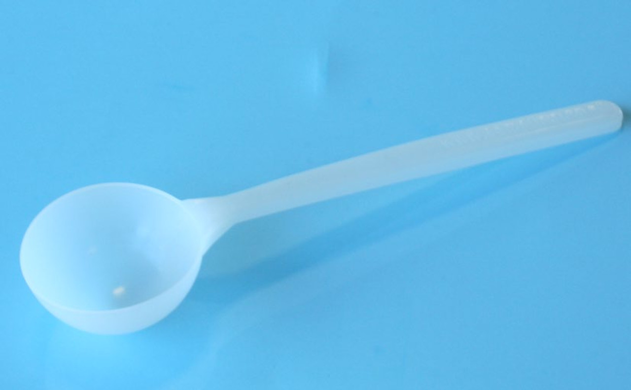 VOLUMETRIC SPOON DISPOSABLE 180 mm x 20 ml STERILE 
BOX 100 INDIVIDUALLY WRAPPED WHITE HDPE

Description
Material of Construction: 20ml High Density Polyethylene (HDPE) - virgin
•Conforms to FDA CFR 177.1520
•Conforms to EU Regs 10/2011
•Conforms to EC Regs 1935/2004

Method of Construction: Single piece, injection moulded
Nominal Bowl Volume: 20ml
Length: 180mm
Bowl Diameter: 43mm
Nominal Weight: 6g
Assembly & Packing Environment: Class 100,000 Medical Cleanroom
Individually Bagged? Yes (heat sealed PE bag)
Method of Sterilization: Gamma Irradiation (25-45kGy)
Number of Samplers per Box: 100
BSE/TSE Free: Yes
Recommended Storage Conditions: Dry and ambient temperature