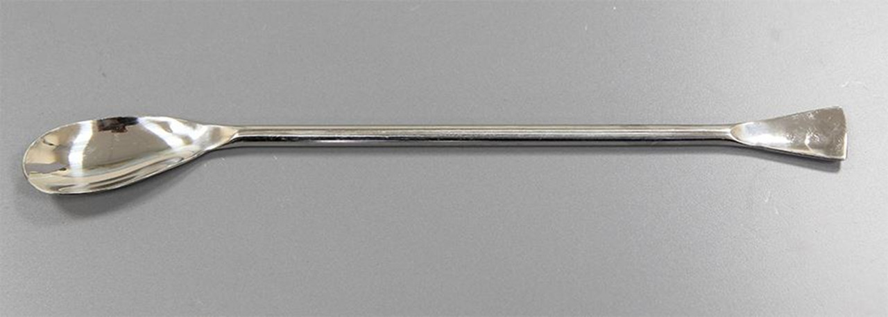 Description Stainless Spoon 10ml 305mm
Material of Construction: 304 stainless steel
Method of Construction: Fully welded, the weld is ground and polished
Surface Finish: Better than 0.5 microns Ra
Nominal Volume: 10 ml
Overall Length: 305 mm
Bowl Length: 65 mm
Max. Bowl Width: 32 mm
Weight: 105 g
BSE/TSE statement: All polishing compounds used in the manufacture of this scoop are
of vegetable origin
Storage Conditions: Dry, ambient condition