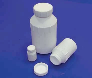 Description PTFE Bottle 1ml with screw on Cap
Material of Construction: PTFE
Nominal Volume: 1 ml
Multi purpose bottle & cap
Crevice free interior
Heavy wall construction