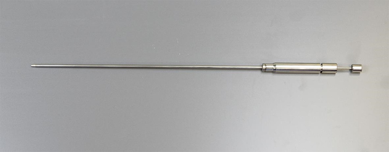 Description MicroThief 350 mm
Materials of Construction:  316 stainless steel Nylon Clutch (non product contact part)
Nominal Sample Volume: Variable between 0.01 and 0.1ml
Overall Length: 450 mm
Length of Sampling Tube: 350 mm
Diameter of Sampling Tube: 5 mm
Weight: 185g
Finish: <1 microns Ra
Recommended Storage Conditions: Dry and ambient temperature