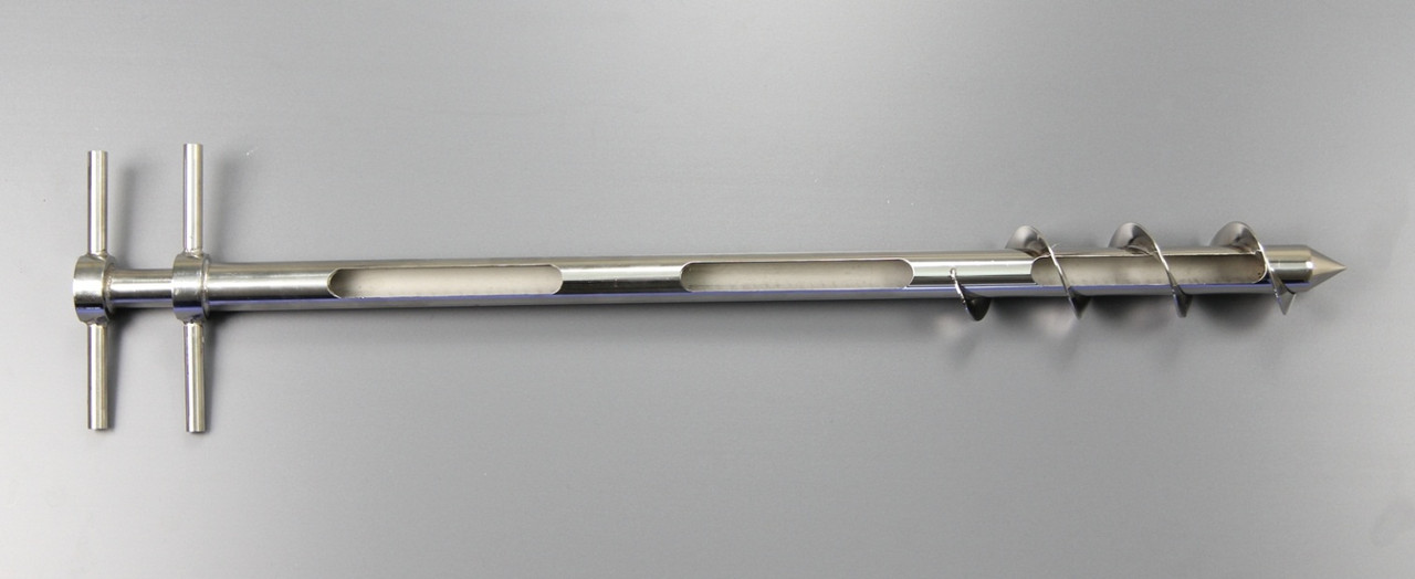 The Powder Trier (Cereal Trier)  Sampler is perfect for taking samples from multiple points. The scroll helps the sampler go into dense, hard material. The sampler is available in a range of lengths. Its GMP design means it can be stripped and cleaned very quickly.