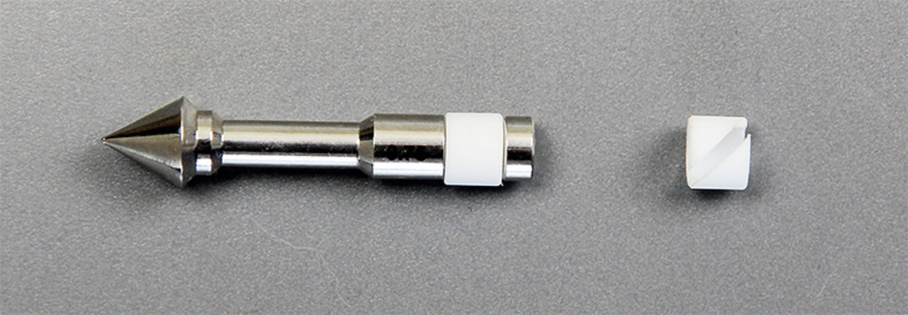 In the closed position, the sampler is inserted into the material to be sampled. The outer tube is easily retracted to reveal the sampling tip and to allow the powder to flow around the collecting chamber. The outer tube is released and returned to the closed position to trap the sample and the sampler can be removed from the product.

After collecting the sample, simply push the handle to release the contents and collect the sampled powder/granules in a container.