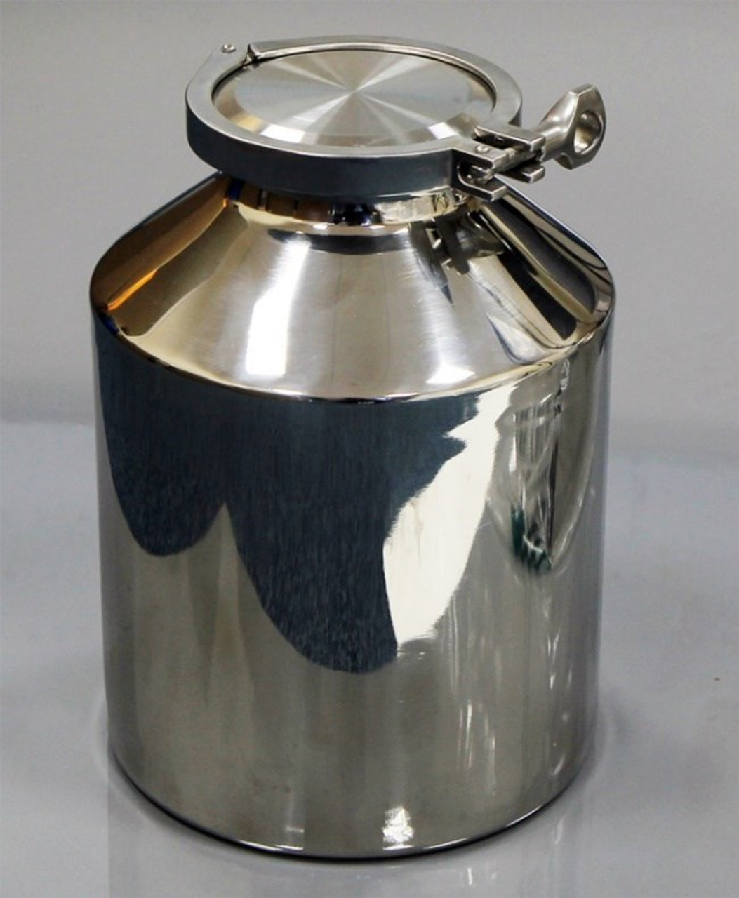 Description: Stainless Container 8L
Materials of Construction: -Body:316L stainless steel
-Lid:316L stainless steel
-Clamp:304 stainless steel
-Gasket:Silicone (FDA acceptable grade)
Method of Construction: All welds ground and polished
Crevice free interior
Surface Finish: Better than 0.5 microns Ra
Nominal Volume 8 Litres
BSE/TSE statement: All polishing compounds used in the manufacture of this product are of vegetable origin.
Weight: 2.7 Kg (body + lid + gasket + clamp)
Recommended Storage Conditions: Dry and ambient temperature
Note: The neck of the container is fitted with a 4” diameter ferrule which conforms to BS4825-3