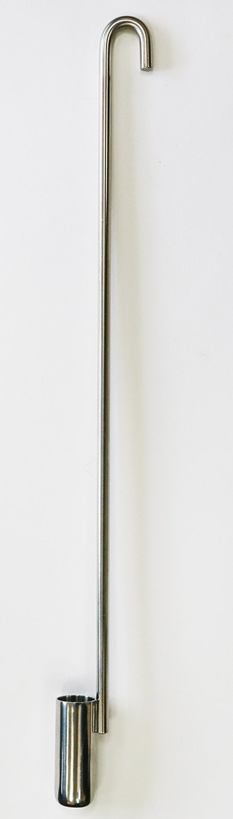 Description Stainless Steel Dipper – 50ml 
Material of Construction: 316L stainless steel
Method of Construction: Fully Welded Construction
Surface Finish: Cup better than 0.5 microns Ra Handle better than 1.0 microns Ra

Nominal Cup Volume: 50ml 
Brimful Cup Volume: 50ml 
Overall Length: 600 mm
Max. Width (cup and handle)  42 mm 
Cup Diameter:32mm 
Cup Height: 80 mm 
Nominal Weight: 450 g
BSE/TSE statement: All polishing compounds used in the manufacture of this product are of vegetable origin