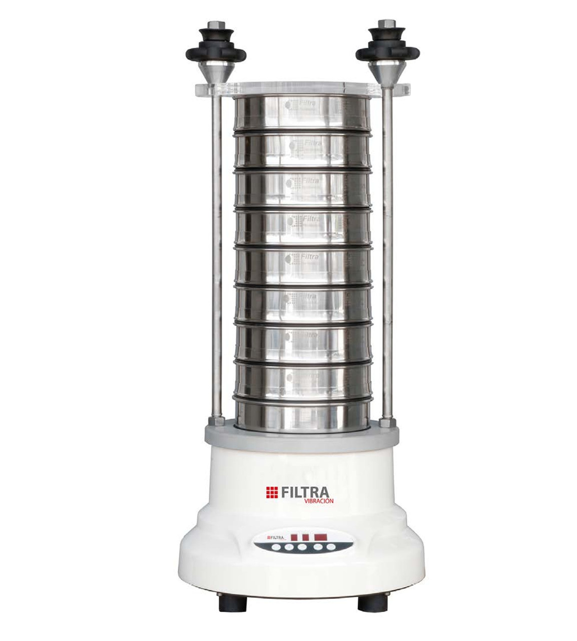 Digital electromatic sieve shaker for sieves from Ø 60 a 203 mm. 
Its three-dimensional movement throughout the sieve column makes it very effective
when carrying out granulometric tests.
It includes digital power, timing and intermittence controls for sieving.