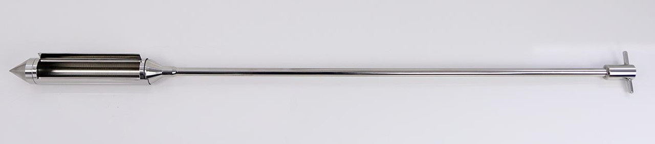 Description Silo Rocket 1000mm
Method of Construction: Welds ground and polished
Finish - External Bright Polish (better than 0.5 microns Ra)
- Internal Machine finish
Nominal Sample Volume: 500ml
Overall Length: 1340mm
Max. Diameter: 60mm (NB. The scraper will add an extra 20mm)
Length of Sampling Slot: 228mm
Width of Sampling Slot: 35mm
Nominal Weight of Sampler: 3.2kg
BSE/TSE statement: All polishing compounds used in the manufacture of this scoop are of vegetable origin
Recommended Storage Conditions: Dry and ambient temperature
Note This product should be cleaned before first used
