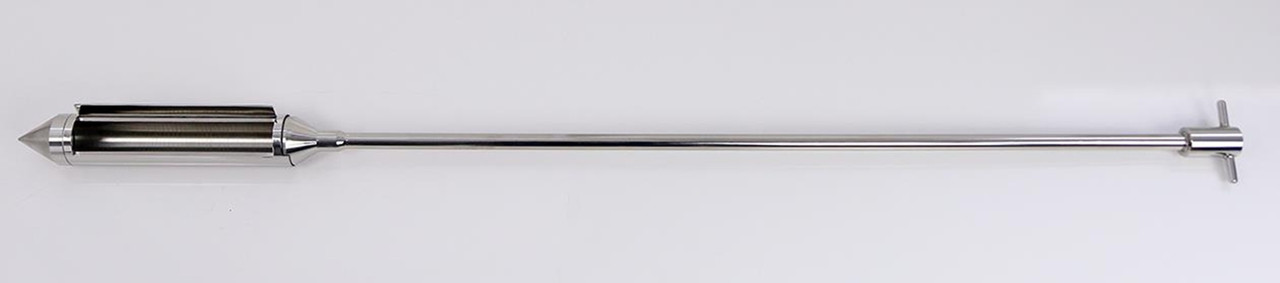 Description Silo Rocket 1000mm
Method of Construction: Welds ground and polished
Finish - External Bright Polish (better than 0.5 microns Ra)
- Internal Machine finish
Nominal Sample Volume: 500ml
Overall Length: 1340mm
Max. Diameter: 60mm (NB. The scraper will add an extra 20mm)
Length of Sampling Slot: 228mm
Width of Sampling Slot: 35mm
Nominal Weight of Sampler: 3.2kg
BSE/TSE statement: All polishing compounds used in the manufacture of this scoop are of vegetable origin
Recommended Storage Conditions: Dry and ambient temperature
Note This product should be cleaned before first used