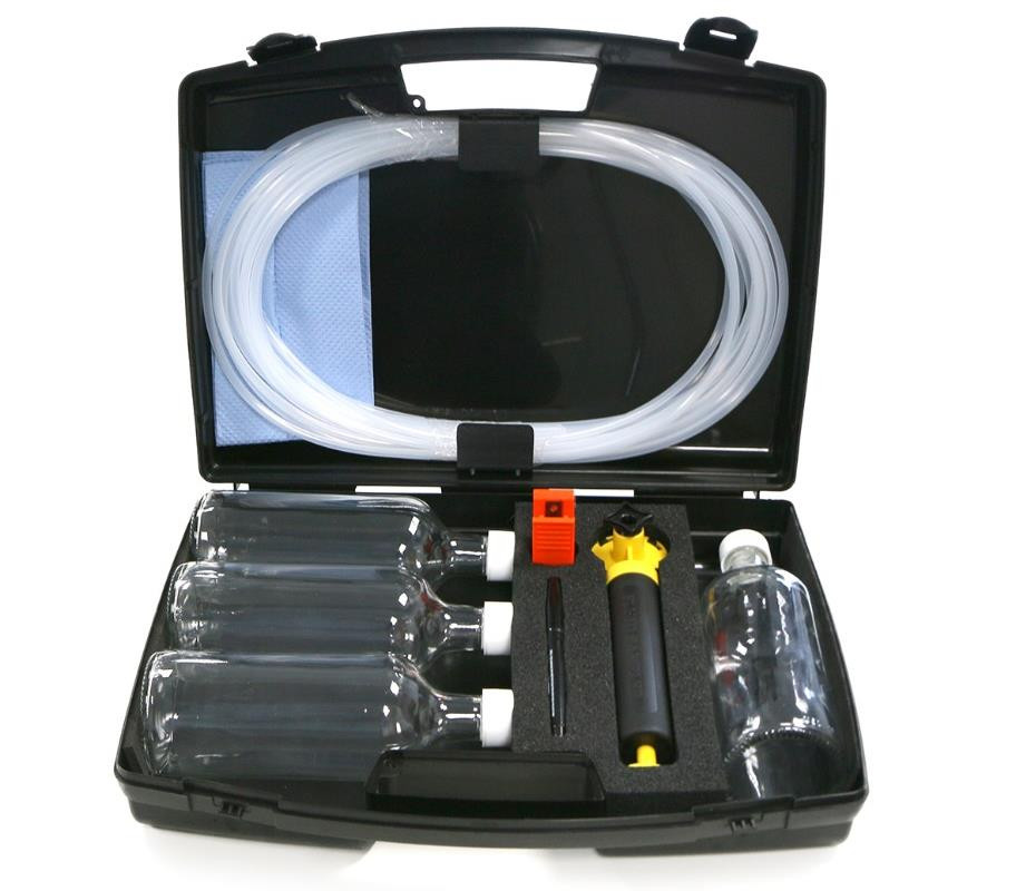 Complete set with one durable plastic hand pump and four 500 ml glass bottles
Includes a 13m PE hose for extended reach during sampling
Comes with a tube cutter for easy hose adjustments and modifications
Packaged in a convenient carrying case for secure storage and transport
Lightweight design with a total set weight of 2.0 kg, facilitating ease of handling
Recommended storage in dry conditions and ambient temperature to maintain efficiency
Casing dimensions of 390 x 300 x 100 mm for compactness