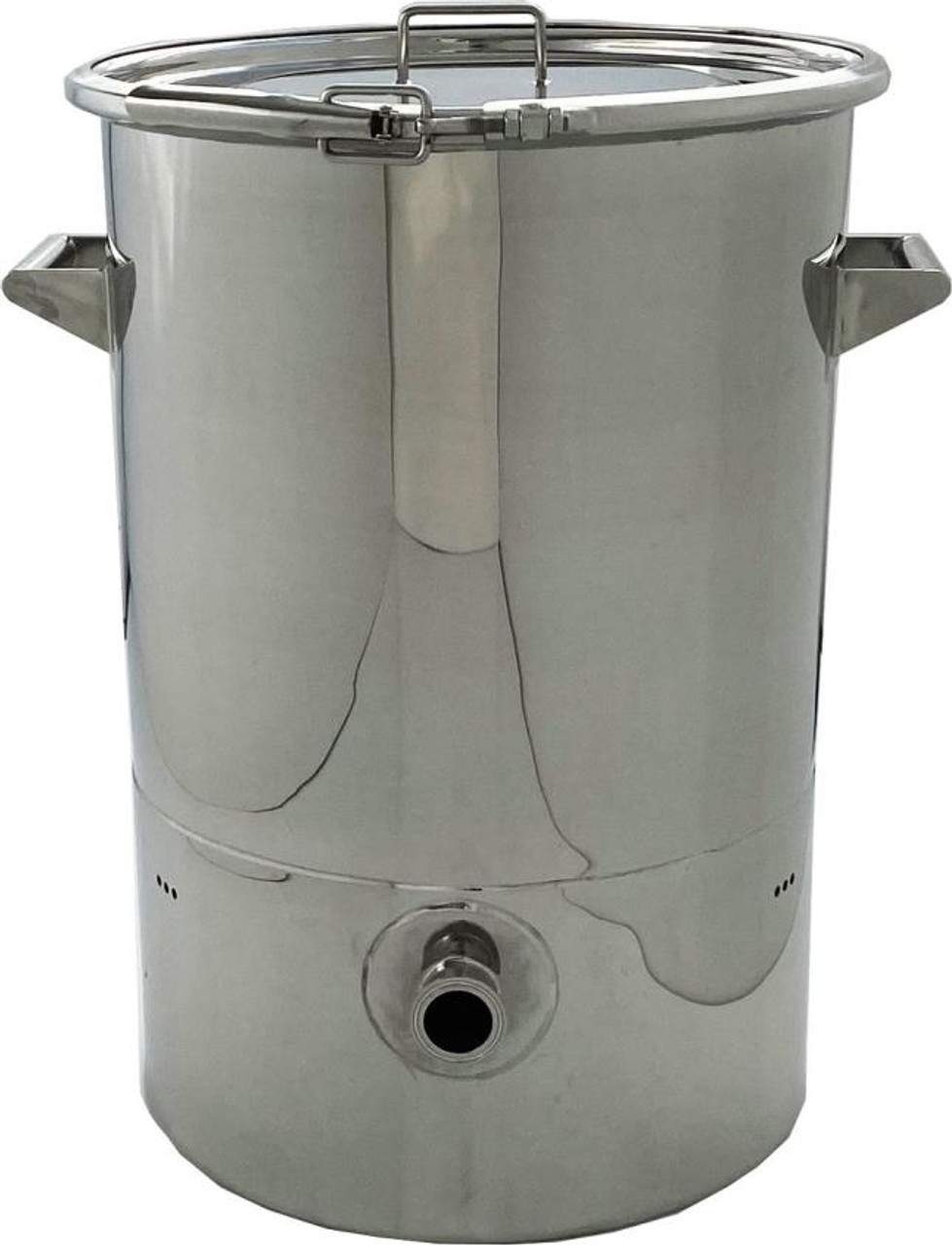 QAQC LAB 316L Stainless Steel Drums with a slanted base, allow the drums to drain completely. 
The drums are finished to a mirror polish for easy cleaning.
 At the bottom of the slanted base is a 1.5" ferrule for easy emptying.