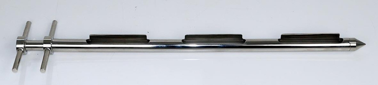 Inner Diameter of Inner Tube: 17mm
Overall Length: 600 mm
Slot Length: 120 mm
Slot Width: 15 mm
Number of Slots 3
Slot Positions:
External Polish: <1 Micron Ra
Internal Polish: None
Nominal Weight of Sampler: 1290