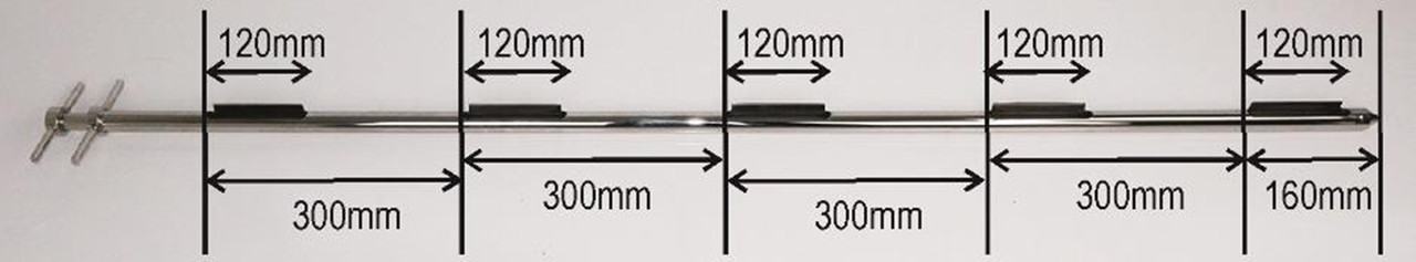 Part No. 675 2210A1500
Description Cohesive Slot Sampler 1500mm 
Material of Construction: 316 stainless steel
Outer Diameter of Outer Tube: 25 mm (plus 10mm approx.. for scrapers)
 Inner Diameter of Inner Tube:  17mm
Overall Length:               1550 mm
Slot Length:                 120 mm
Slot Width:                  15 mm
Number of Slots               5
External Polish:               <1 Micron Ra
Internal Polish:               None
Nominal Weight of Sampler:        2680g