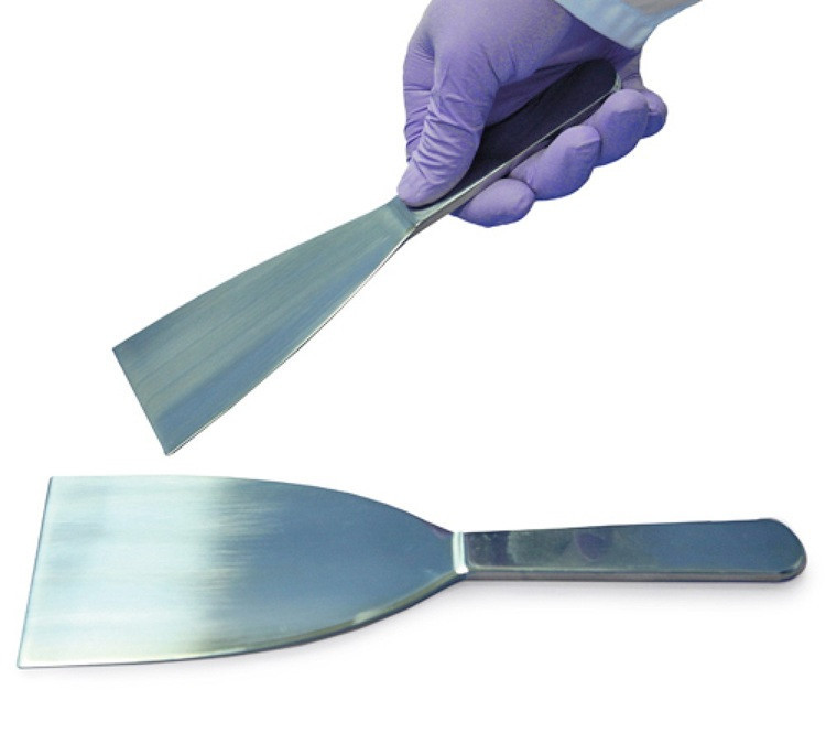ALL 420 STAINLESS STEEL SCRAPERS 100 MM BLADE WIDTH
Method of Construction: Single piece, crevice free
Surface Finish: Better than 0.5 microns Ra
Overall Length: 277mm
Blade Length: 150mm
Max. Blade Width: 100mm
Nominal Weight: 180g