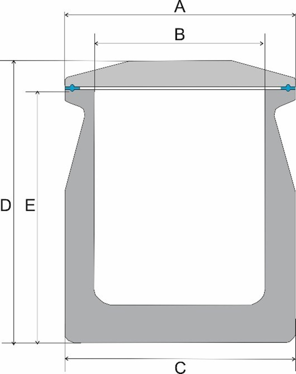 Dimensions:
A = 64 mm
B = 48 mm
C = 64mm
D =78 mm
E = 70mm
Max. Width over the Clamp = 142 mm
Nominal Weight (body, lid, clamp & gasket):1.27KG