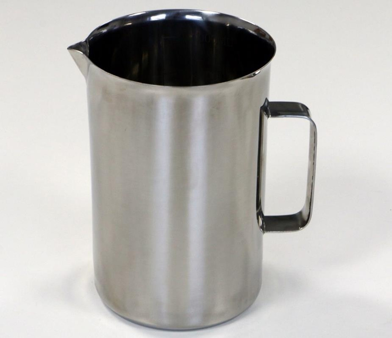Our 316L Stainless Steel Jugs are robust and have a heavy duty design.
These GMP jugs have straight sides, a pouring lip and a fully welded handle.
Each jug is highly polished and has a crevice-free interior.
Graduation marks are etched onto the interior sidewall.