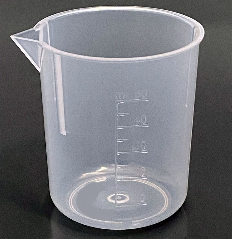 Description: SteriWare® Graduated Beaker 50ml
Use: Single use, disposable beaker
Material of Construction: Polypropylene (PP) - virgin
• Conforms to FDA CFR 177.1520
• Conforms to EU Regulations 10/2011
• Conforms to EC Regulations 1935/2004
• BSE/TSE free
Method of Construction: Single piece, injection moulded
Nominal Volume: 50ml
Brimful Volume: 65ml
Max. Width (inc. spout): 53mm
Top diameter (excl. spout) 48mm
Bottom diameter: 41mm
Overall Height: 54mm
Graduation Marks: From 10ml to 50ml (every 5ml)
Nominal Weight: 8g
Moulding Environment: Class 100,000 Cleanroom
Primary Packing Environment: Class 10,000 Cleanroom
Individually Bagged? Yes (heat sealed PE/PET bag