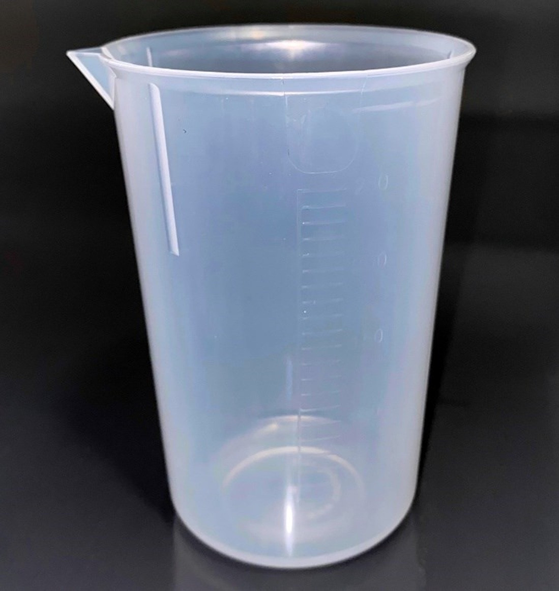 Description: SteriWare® Graduated Beaker 250ml
Use: Single use, disposable beaker
Material of Construction: Polypropylene (PP) - virgin
• Conforms to FDA CFR 177.1520
• Conforms to EU Regulations 10/2011
• Conforms to EC Regulations 1935/2004
• BSE/TSE free
Method of Construction: Single piece, injection moulded
Nominal Volume: 250ml
Brimful Volume: 320ml
Max. Diameter (inc. spout): 80mm
Top diameter (excl. spout) 74mm
Bottom Diameter: 60mm
Overall Height: 108mm
Graduation Marks: From 50ml to 250ml (every 10ml)
Nominal Weight: 33g
Moulding Environment: Class 100,000 Cleanroom
Primary Packing Environment: Class 10,000 Cleanroom
Individually Bagged? Yes (heat sealed PE/PET bag)
Method of Sterilisation: N/A