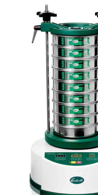 Specifications
Range 	20 µm to 125 mm
Drive / sieving motion 	electromagnetic 3D
Max. batch / feed capacity 	3 kg
Max. number of sieves 	8 full height / 16 half height (200 mm / 8" sieves)
Amplitude 	0 - 3 mm*
digital setting in 10 steps
Speed 	3,000 min-1 at 50 Hz
Time display 	digital, 00:10-99:50 min
Interval operation 	yes (one mode)
Suitable for dry sieving 	yes
Suitable for wet sieving 	yes
Serial interface 	-
Sieve diameter 	100 / 200 mm
8''
Max. height of sieve stack 	up to 450 mm
Clamping device quick-release clamping system (included)
Model 	benchtop
Protection code 	IP 54
Electrical supply 	different voltages available
Power connection 	1 - Phase
W x H x D 	418 x 232 x 435 mm
Net weight 	~35 kg
Standards 	CE