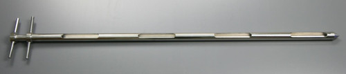 Description                 Slot Sampler 1000mm
Materials:                  316L stainless steel
External Polish:               Better than 0.8 microns Ra
Internal Polish:               None
Outer Diameter of Outer Tube:       25mm
Inner Diameter of Inner Tube:        17mm
Overall Length:               1025mm
Slot Length:                 120mm
Slot Width:                  15mm
Number of Slots               4
Slot Positions:
Nominal Weight of Sampler:        1.9kg
BSE/TSE statement:            All polishing compounds used in the manufacture of this sampler are 
free of animal products
Recommended Storage Conditions:    Dry and ambient temperature
