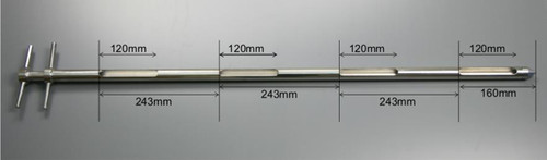 Outer Diameter of Outer Tube: 25 mm
Inner Diameter of Inner Tube: 17 mm
Overall Length: 1025 mm
Slot Length: 120 mm
Slot Width: 15 mm
Number of Slots 4