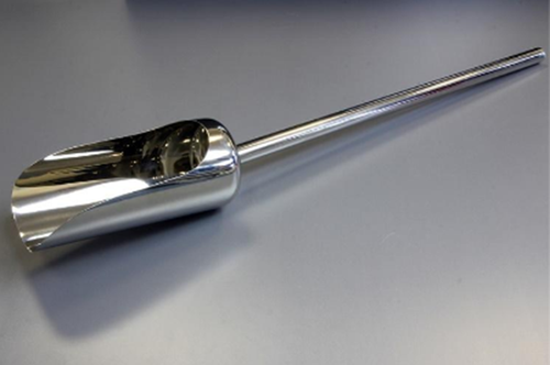 Description Long Handled PharmaScoop® 1000ml
Nominal Volume: 1000ml
Material of Construction: 316L stainless steel
Method of Construction: Crevice free, all welds ground and polished
Surface Finish: Better than 0.5 microns Ra
Overall Length: 835mm
Handle Length: 600mm
Body Length: 235mm
Body Diameter: 110mm
Nominal Weight: 990g
BSE/TSE statement: All polishing compounds used in the manufacture of this product are
of vegetable origin
Recommended Storage Conditions: Dry and ambient temperature