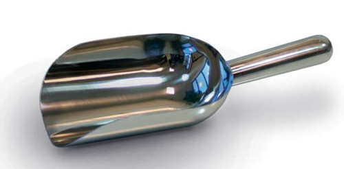 Description: Open PharmaScoop
Nominal Volume: 250 ml
Material of Construction: 316L stainless steel
Method of Construction: Crevice free, all welds ground and polished
Surface Finish: Better than 0.5 microns Ra
Overall Length: 280mm
Body Length: 165mm
Body Diameter: 100mm
Nominal Weight: 240g
BSE/TSE statement: All polishing compounds used in the manufacture of this scoop are of vegetable origin

Heavy duty construction
316L stainless steel
Crevice free
Satin finish
Radiused corners for easy cleaning
GMP correct