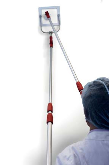 TeleSwab
Telescopic Swabbing Tool

Taking swabs from high and diffi cult to reach places has always
been a problem. The TeleSwab has an extendable handle
which allows operators to quickly and easily take swabs from
previously inaccessible places.

Ideal for environmental swabbing and for use with large items of
processing equipment.

The sampler comes complete with an extendable handle that
can be extended to the correct length for easy swabbing. An
adjustable adapter allows the swabs etc. to be angled to meet
the contours of the item being sampled.

Kit 2 - Part No. 675 8011K02  -  Extendable TeleSwab Pole with swabbing template

Kit Contains:
1x Telescopic Pole (8011A-3)
1x Template holder (8011A-6)
1 x Swabbing Template (8011A-7) - hole cut to customer’s requirements
1 x Angle adapter

The PTFE Template tool allows a fixed area to be swabbed.

Note: Make sure that you include the hole dimensions
at the time of ordering.