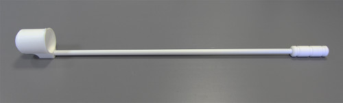 Product Contact Parts:  PTFE Dipper 100 ml 
PTFE (Polytetrafluoroethylene)
•Pure, virgin PTFE
•USP Class VI compliant
•FDA conforming
Nominal Capacity: 100 ml
Diameter of Cup: 55 mm
Handle Length: 600 mm
Overall Length: 690 mm
Working Temperature Range: -200 to +280°C
Nominal Weight: 435 g