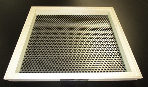 PREMIUM QUALITY 20 GAUGE SHEET METAL
SIze 19/64th"
CUSTOM PUNCHED TO ELIMINATE PARTIAL HOLES
HARDWOOD FRAMES DESIGNED TO STACK