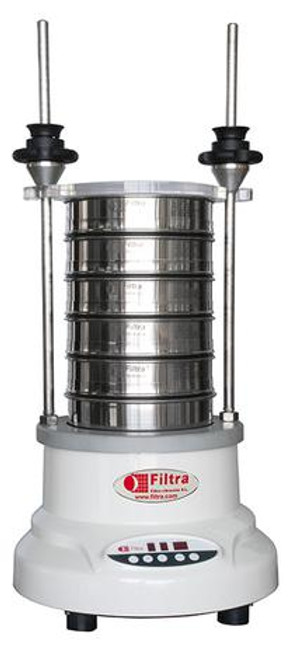 Digital electromatic sieve shaker for sieves from Ø 60 a 203 mm.
Its three-dimensional movement throughout the sieve column makes it very effective
when carrying out granulometric tests.
It includes digital power, timing and intermittence controls for sieving. Digital electromatic sieve shaker for sieves from Ø 60 a 203 mm.
Its three-dimensional movement throughout the sieve column makes it very effective
when carrying out granulometric tests.
It includes digital power, timing and intermittence controls for sieving.