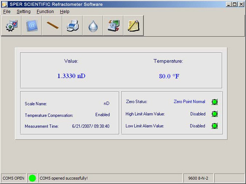 An unlimited number of scales can be stored in the software’s database. 
Transfer these from your computer to the three numbered display positions 
on the Programmable Refractometer using the built-in USB computer interface.