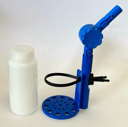 Description Bottle Holder & 1000ml bottle
Materials of Construction: Bottle Holder Fame Polypropylene Blue
Strap Nylon 66 Black
Locking Wheel Acetal Black
Rotating Elbow PBT Blue
Bottle HDPE Natural
Bottle Lid Polypropylene Natural
Nominal Bottle Volume: 1000ml
Maximum Width of Bottle Holder: 170mm
Nominal Weight: 210g (Bottle Holder & 500ml bottle)
Recommended Storage Conditions: Dry and ambient temperature
Note: Supplied with 1 x 1000ml bottle