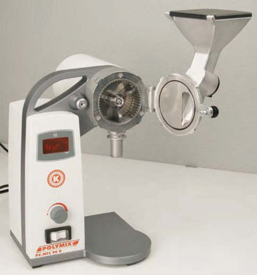 ERGONOMICS
– Dust protected main safety switch
– Gearless speed control
– Illuminated speed- and status display
– Funnel with hinged lid
– Refilling during operation is possible depending on the
product
– Sample dosing or addition with turnstile
– Tight-fitting stodger in grinding chamber for subsequent
application of pressure
– Grinding attachment variants can be easily changed by
customer
– Tool free sieve change
– Motor stop when opening grind chamber
– Very simple cleaning process
– Carrying handle
– Very quiet maintenance-free motor
– Integrated excess load-, excess heat- and jam protection
– Automatic standby mode