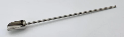 Description Long Handled PharmaScoop 10ml
Nominal Volume: 10ml
Material of Construction: 316L stainless steel
Method of Construction: Crevice free, all welds ground and polished
Surface Finish: Better than 0.5 microns Ra
Overall Length: 345mm
Handle Length: 300mm
Body Length: 45mm
Body Diameter: 25mm
Nominal Weight: 64g
BSE/TSE statement: All polishing compounds used in the manufacture of this product are of vegetable origin
Recommended Storage Conditions: Dry and ambient temperature