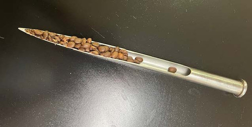 spear with coffee beans
The Sampling Spear is the first tool for quality control, allowing professionals to extract coffee bean samples for closer inspection in the lab.