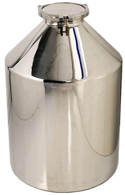 Description: Stainless Container with 6” Top 75L
Material of Construction: Body: 316L stainless steel Lid:        316L stainless
steel
Clamp: 316L stainless steel (may be 304 stainless steel) Gasket:     Silicone (conforms to FDA
21 CFR 177.2600)
Method of Construction: Fully welded, the weld is ground and polished
Surface Finish:  Better than 0.5 microns Ra