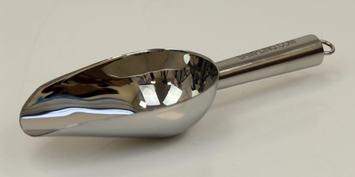 Description: Industrial Scoop
Nominal Scoop Volume: 100ml
Material of Construction: Stainless Steel
Surface Finish: Better than 0.5 microns Ra
Overall Length: 205mm
Body Length: 117mm
Max. Body Width: 65mm
Max. Body Height: 45mm
Nominal Weight: 100g
Recommended Storage Conditions: Dry and ambient temperature
Note: Due to the method of manufacture these scoops may not be
suitable for hygienic applications. For hygienic applications we
recommend our range of PharmaScoops.