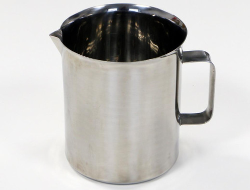 Our 316L Stainless Steel Jugs are robust and have a heavy duty design.
These GMP jugs have straight sides, a pouring lip and a fully welded handle.
Each jug is highly polished and has a crevice-free interior.
Graduation marks are etched onto the interior sidewall.