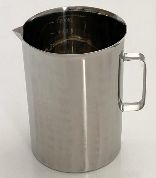 Our 316L Stainless Steel Jugs are robust and have a heavy duty design.
These GMP jugs have straight sides, a pouring lip and a fully welded handle.
Each jug is highly polished and has a crevice-free interior.
Graduation marks are etched onto the interior sidewall.