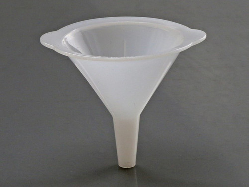 Description: Liquid Funnel 50mm
Material of Construction: Polypropylene (PP) - virgin
• Conforms to FDA CFR 177.1520
• Conforms to EU Regulations 10/2011
• Conforms to EC Regulations 1935/2004
• BSE/TSE free
Method of Construction: Single piece, injection moulded
Max. Diameter: 68mm
ID at Top of Funnel: 50mm
Overall Height: 56mm
OD at Bottom of Spout: 8mm
ID at Bottom of Spout: 5mm
OD at Top of Spout: 12mm
Nominal Weight: 19g
Recommended Storage Conditions: Dry and ambient temperature