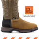 The Safety-Crafted 10" Western Waterproof Work Boot with Internal Met Guard - FR40104 features a Poron internal metatarsal guard