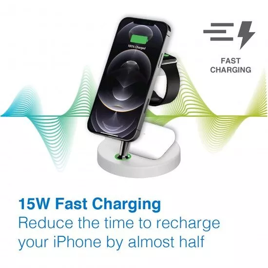 Laser in Wireless Charging Station for Apple White