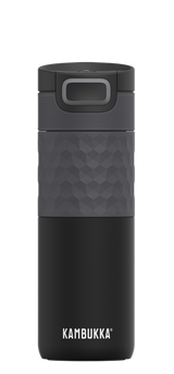 Kambukka Etna Grip 3-in-1 Snapclean® 500ml Insulated Water Bottle Mug Black Steel